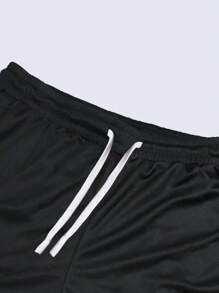 Manfinity Sport Corelite 男士黑白运动短裤，带拉链和松紧腰带，训练短裤，男士篮球短裤，健身短裤，健身房短裤