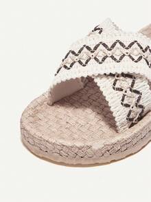 轻质编织休闲沙滩/室内/户外时尚平底凉鞋，适合女孩、婴儿、儿童、夏季