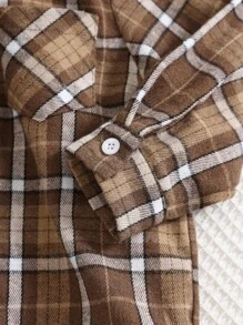 SHEIN 2 pièces Ensemble veste à carreaux et pantalon décontracté à taille élastique pour bébé garçon/fille, tenue polyvalente pour l'automne et l'hiver - Multicolore - Voir 6