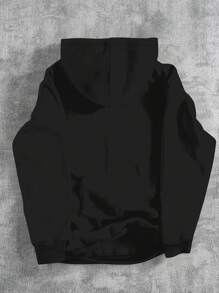 SHEIN Bolty Tween Boy Casual Graffiti Handpainted English Letter Sports Street Style Y2K Loose Fit Thick Hoodie Sweatshirt, Suitable For Autumn/Winter Fall