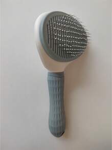 1 件灰色猫咪美容刷宠物毛发去除梳防滑不锈钢狗刷猫咪配件情人节、情人节婚礼、生日 - 灰色 - 查看 9