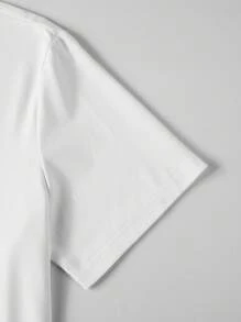 Manfinity Homme 男士字母印花圆领短袖T恤和休闲工装裤套装 - 白色 - 查看 5