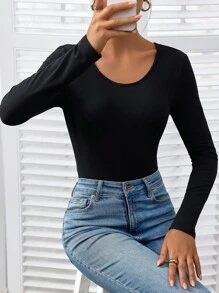 INAWLY Set 2 Potong Kaos Lengan Panjang Polos Kasual Wanita, Pakaian Musim Gugur untuk Wanita - MultiWarna - View 5