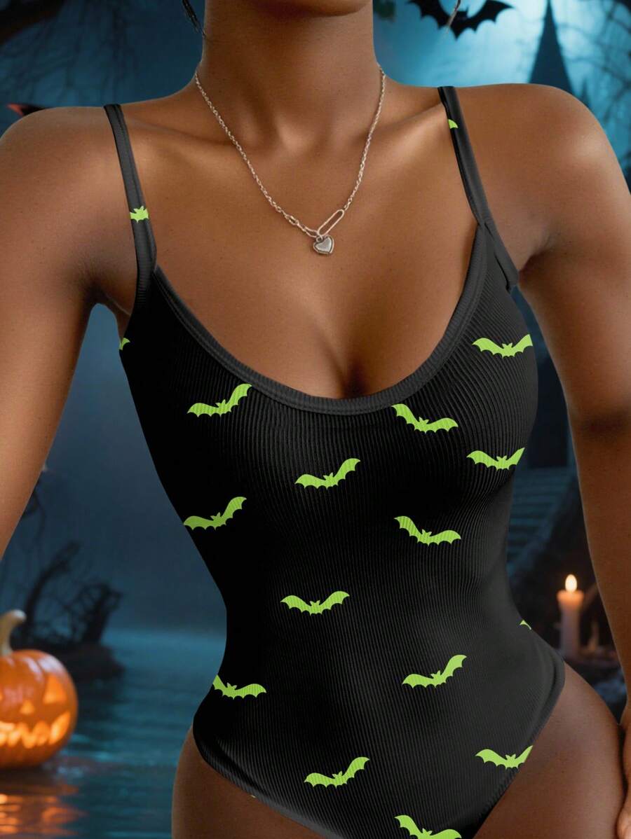 INAWLY Bộ đồ liền thân không tay dệt kim gân ôm vừa vặn dành cho nữ - Nhiều màu - Xem 1