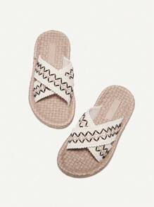 轻质编织休闲沙滩/室内/户外时尚平底凉鞋，适合女孩、婴儿、儿童、夏季