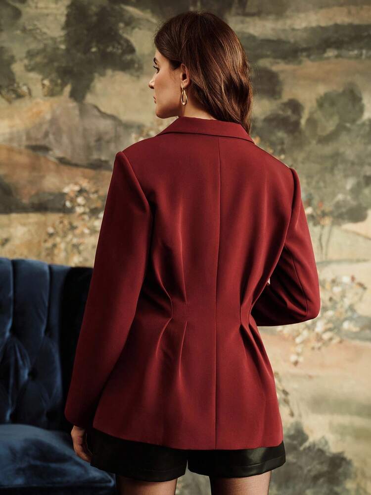 Urban Chic Elegant Lapel Long Sleeve Silhouette Women's Blazer