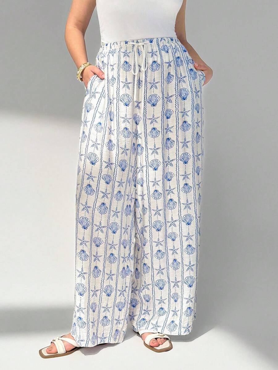 Auralis Plus-Size Ladies Loose Casual Pants, Beach Resort Style Pants, Fall Casual Pants,Back To School Vacation Women's Fall Beach