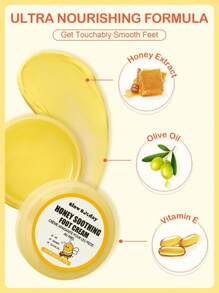 Slow Sunday蜂蜜舒缓足霜，足部护理，保湿滋养，适用于干燥皲裂的足部和脚后跟，令双脚光滑柔软，适合夏季、Y2K时代，是派对的理想之选。 - 黃色 - 查看 4