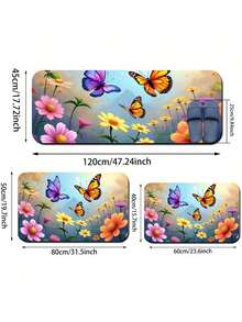 1pc Super Absorbent Diatomite Bathroom Mat, Non-Slip, Quick Drying Rug, Gorgeous Dreamy Flowers And Butterflies Non-Slip Absorbent Bathroom Mat, Soft Diatom Mud And Rubber Backing, Easy To Clean Quick Drying Bathroom, With Bright Floral Butterfly Design, Suitable For Bathroom Living Room Laundry Room Home Decoration, Bathroom Bath Mat, Easy To Clean Material - Multicolor - View 2
