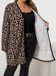 SHEIN CURVE+ 大码女士商务休闲时尚通勤度假工作办公室服装夹克，秋季秋冬夹克 - 紫色 - 查看 5