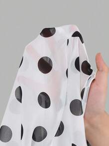 Flirla 大码女装时尚夏季碎花雪纺连衣裙和夹克优雅两件套 - 黑與白 - 查看 7