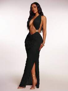 Radiana Đầm nữ gợi cảm cổ V hở lưng xếp bèo, đầm ôm bodycon mùa hè, đầm dài đen đi club đi chơi đêm, đầm cổ sâu, đầm maxi cổ yếm, đầm maxi xếp ly, phong cách công sở, retro, tiệc tùng, resort, dạo phố, old money, siren quyến rũ, dạ hội, prom, Valentine, du thuyền, đi làm, nhiều lớp, hẹn hò, tụ tập, tối giản, sinh nhật, sự kiện trang trọng, nghỉ ngơi, kín đáo, thanh lịch, thường ngày, mua sắm, street wear - màu đen - Xem 4