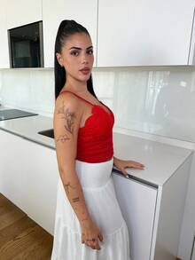 Lucia Bellido 净色荷叶边下摆半身裙 - 白色 - 查看 5