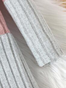 Elladie kids Young Girl Soft Round Neck Long Sleeve Patchwork Long Dress With Cap In Autumn - Multicolor - View 7