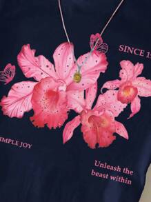 SHEIN Áo thun dài tay cổ tròn ôm sát thoải mái, giản dị dành cho bé gái tuổi mới lớn, phù hợp cho mùa hè - Nhiều màu - Xem 3