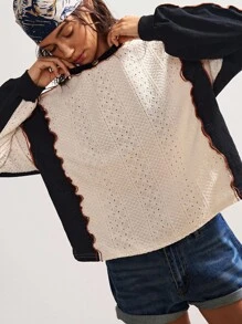 Bohemela 大码女式休闲宽松长袖上衣 - 白色 - 查看 4