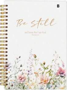 SHEIN 1pc Notebook- PSALM 46 Be Still And Know That I Am - Gifts For Women, Journal Notebooks For Note Taking, Journaling Notebook, Spiral Notebook 13.97X21.08cm With 50 Pages -A Diary With The Weekday Signs , Weather Signs, Memo No.And Date Signs