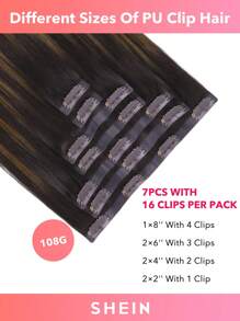 Seamless Clip Ins 7 件无缝 PU 夹式真人发片接发 100% 真人发 14-22 英寸渐变金色肤色雷米接发 110G 带夹子 - S2/10 - 查看 4