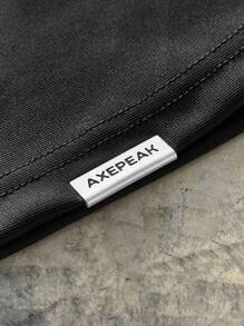 AXEPEAK Áo thun nam tay ngắn dáng rộng dệt kim, thời trang và mặc hàng ngày - màu đen - Xem 5