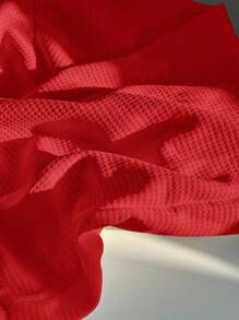 Comfortcana Plus Size Red Knit Cropped Sweatshirt Red Crop Tops Red Cropped Sweatshirts,Fall Clothes For Women Winter Autumn - Red - View 6