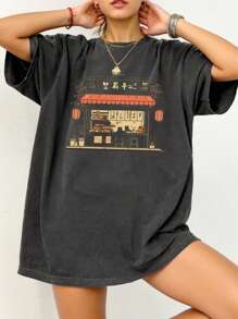 INAWLY 女士圆领短袖印花休闲上衣，适合日常穿着