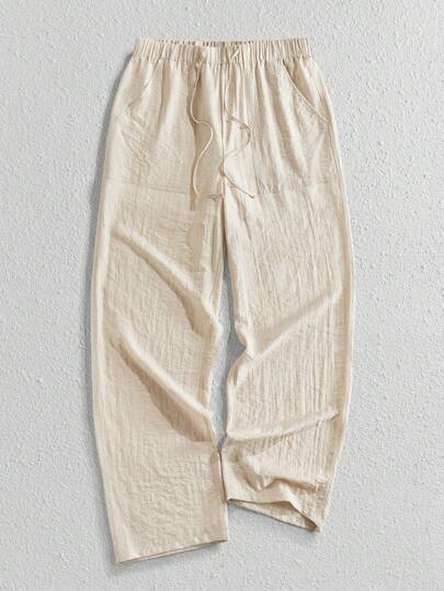 EASEVO Plus Size Men's Casual Loose Woven Long Pants, Fall