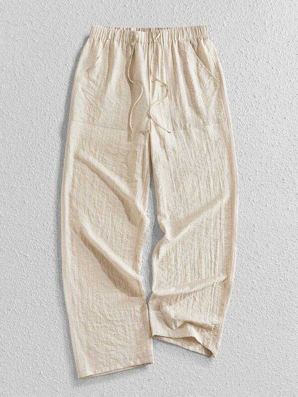 EASEVO Plus Size Men's Casual Loose Woven Long Pants, Fall