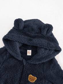 Cozy Pixies Baby Boy Cartoon Rabbit Ear Hooded Thick Jumpsuit Pants Fall Winter