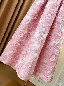 Rometta Plus Size Women V-Neck Ruched Elegant Party Dress - Dusty Pink - View 3