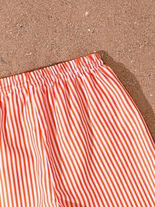 SHEIN Quần short đi biển sọc cho bé trai tuổi teen, đồ dùng thiết yếu cho bãi biển, tiệc hồ bơi vào mùa hè Quần bơi sọc đỏ cho nam Quần bơi sọc đỏ trắng Quần bơi đỏ cho nam - Đỏ và trắng - Xem 6