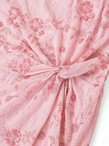 Gownix Women's Elegant Slim Fit Sequin Embellished Stretch Dress, Pink, Summer  Fall Clothes Gorgeous Dress Dresses For Women Party - Pink - View 7