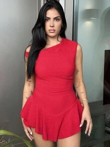 Lucia Bellido Women Two Pieces Outfits For Daily Wear - Red - View 6