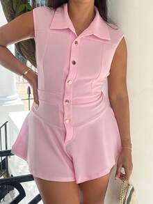 NegzBox Women's Pink Sleeveless Sexy Jumpsuit - Pink - View 3