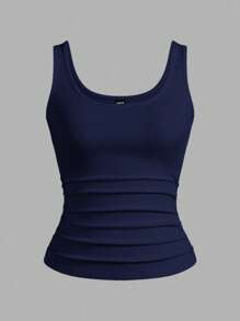 Slaydiva Set de 3 camisetas de tirantes acanaladas de cuello en U profundo, básicas y casuales, en color negro y blanco, para mujer