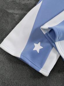 PAVTROS Bộ đồ nam Manfinity Streetrush 2 món áo hoodie và quần nỉ có lót nhiệt in chữ và ngôi sao, trang phục dạo phố thường ngày ấm áp cho mùa thu và mùa đông, hoàn hảo cho sinh viên, trang phục hàng ngày và quà tặng cho bạn trai, bộ đồ nam màu xanh nhạt bộ đồ thể thao nam bộ đồ chạy bộ nam bộ đồ dạo phố nam bộ đồ 2 món màu xanh - Nhiều màu - Xem 5