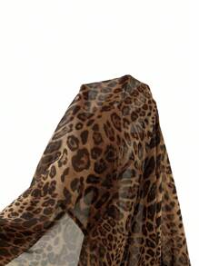 Ellevyn Mono largo elegante sin mangas con estampado de leopardo para mujer, sexy y versátil - Negro - Ver 9