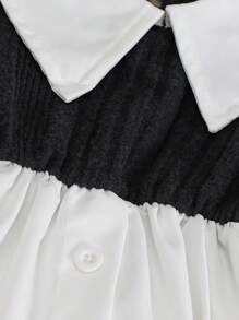 SHEIN 女婴时尚休闲二合一衬衫裙，适合春秋季日常穿着 - 彩色 - 查看 4