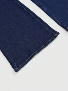 ROMWE EDITION Plus Size Lace Up Skinny Pocket Flare Leg Jeans