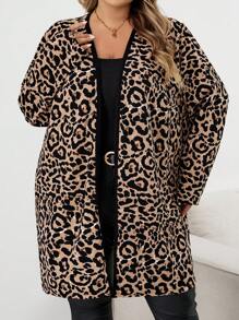 SHEIN CURVE+ 大码女士商务休闲时尚通勤度假工作办公室服装夹克，秋季秋冬夹克 - 紫色 - 查看 6