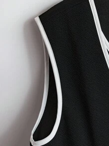 EMERY ROSE Ärmellose, lässige, weite Jacke für Damen mit Einreiher-2-in-1-Design