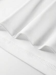 Manfinity Homme 男士字母印花圆领短袖T恤和休闲工装裤套装 - 白色 - 查看 8