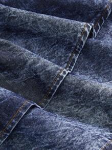 ROMWE Grunge Punk Váy denim siêu ngắn gợi cảm Y2K cỡ lớn - Màu xanh lam - Xem 4