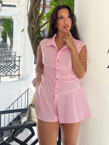 NegzBox Women's Pink Sleeveless Sexy Jumpsuit - Pink - View 4