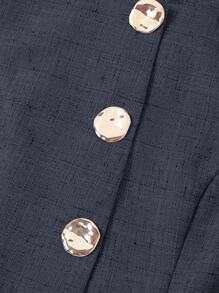 Ellevyn Women's Sleeveless Vest With Metal Button Closure, Suitable For Commuting - Navy Blue - View 5