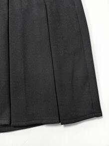 Flirla Skort unicolor con fruncido - Negro - Ver 7