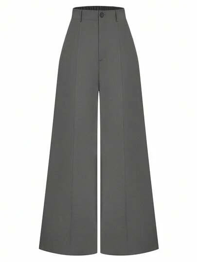 SHEIN Clasi 大码休闲百搭纯色阔腿裤