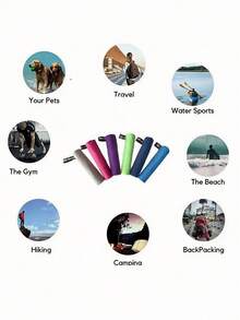 SHEIN 超细纤维旅行运动毛巾 - 速干毛巾，柔软轻便的超细纤维露营毛巾，吸水性强，体积小巧，适合露营、健身房、海滩、浴室、瑜伽、游泳、背包旅行、居家浴室装饰、秋季装饰、海滩必备品、返校季等场合。 - 40x80 - 查看 7