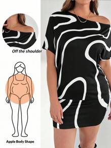 Auralis Plus-Size Women's Off-The-Shoulder Dress, Plus-Size Women's Clothing, Summer Off-The-Shoulder Clothing, Cute Summer Clothing,Casual Dresses For Woman Sexy Dress Modest Dresses For Women Sexy Dresses For Women - Black - View 3