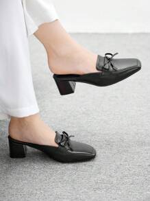 CUCCOO BIZCHIC 女士经典低跟露跟平底鞋，黑色 - 黑色 - 查看 5