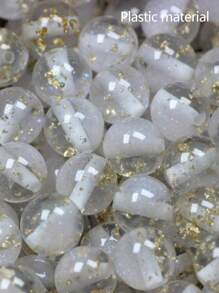 20 件 12 毫米闪亮金箔圆形树脂珠，彩色金箔半透明珠，适用于 DIY 手机吊饰、钥匙扣、手链、汽车挂饰、礼品装饰